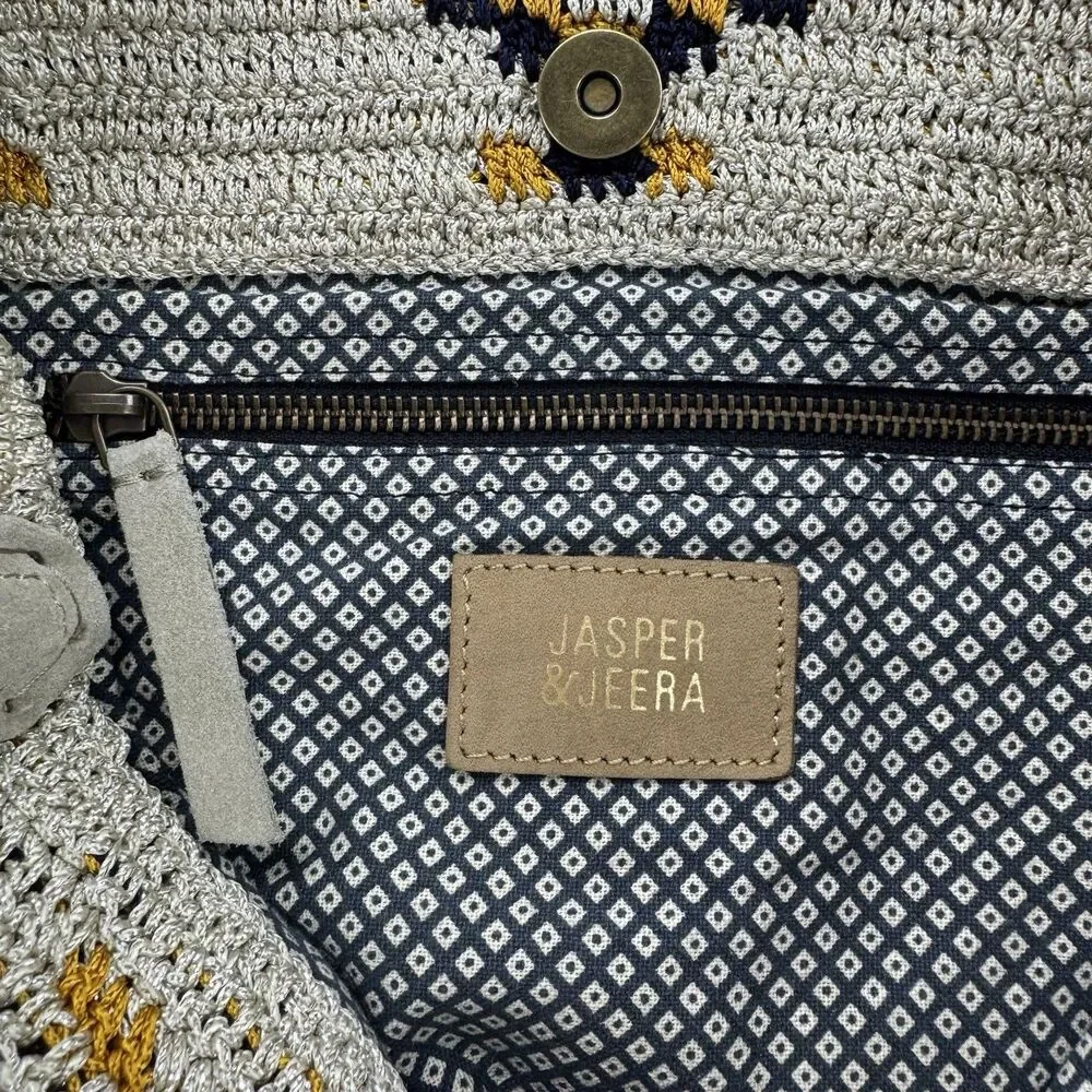 Anthropologie Dauphine Hobo Bag Jasper & Jeera Leather Crochet NWT $148